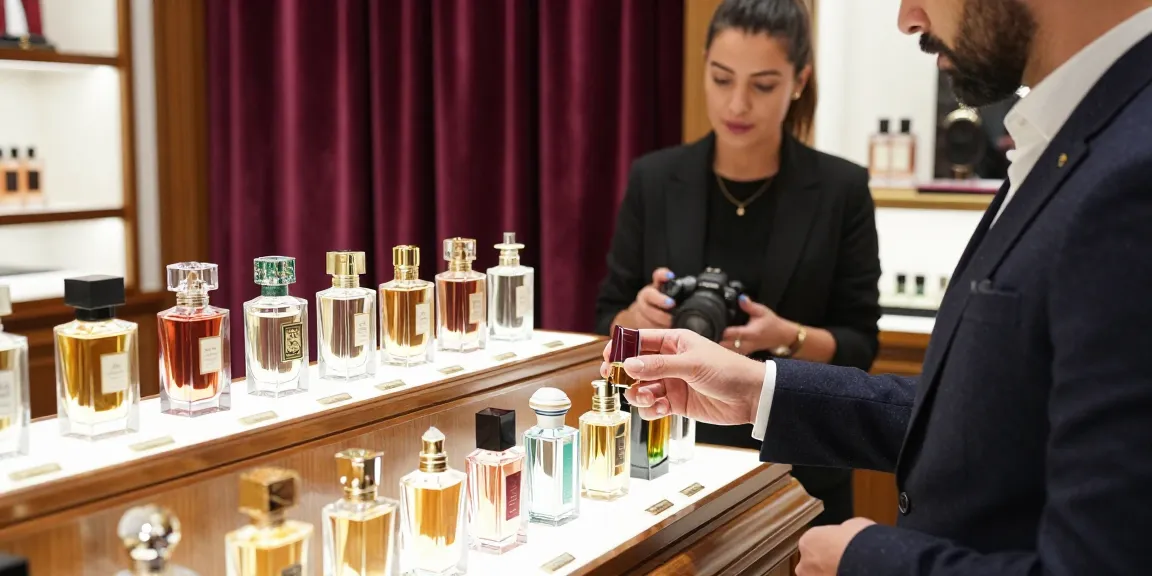 Ervaar de luxe van Arabische parfums in een elegante winkelomgeving.