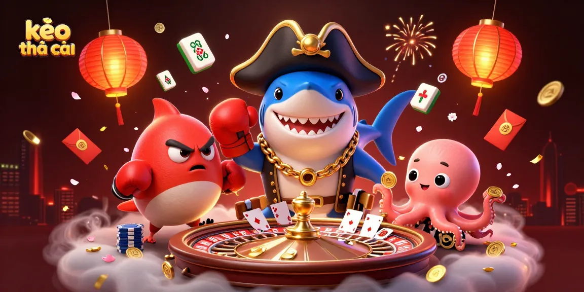 Engage with kèo nhà cái in a vibrant casino scene featuring pirate characters and rich gambling elements.