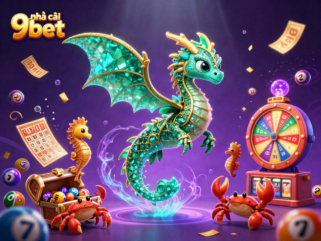 Engage with the vibrant world of nhà cái 9bet through thrilling slots and lottery elements in a mystical aquatic arena.