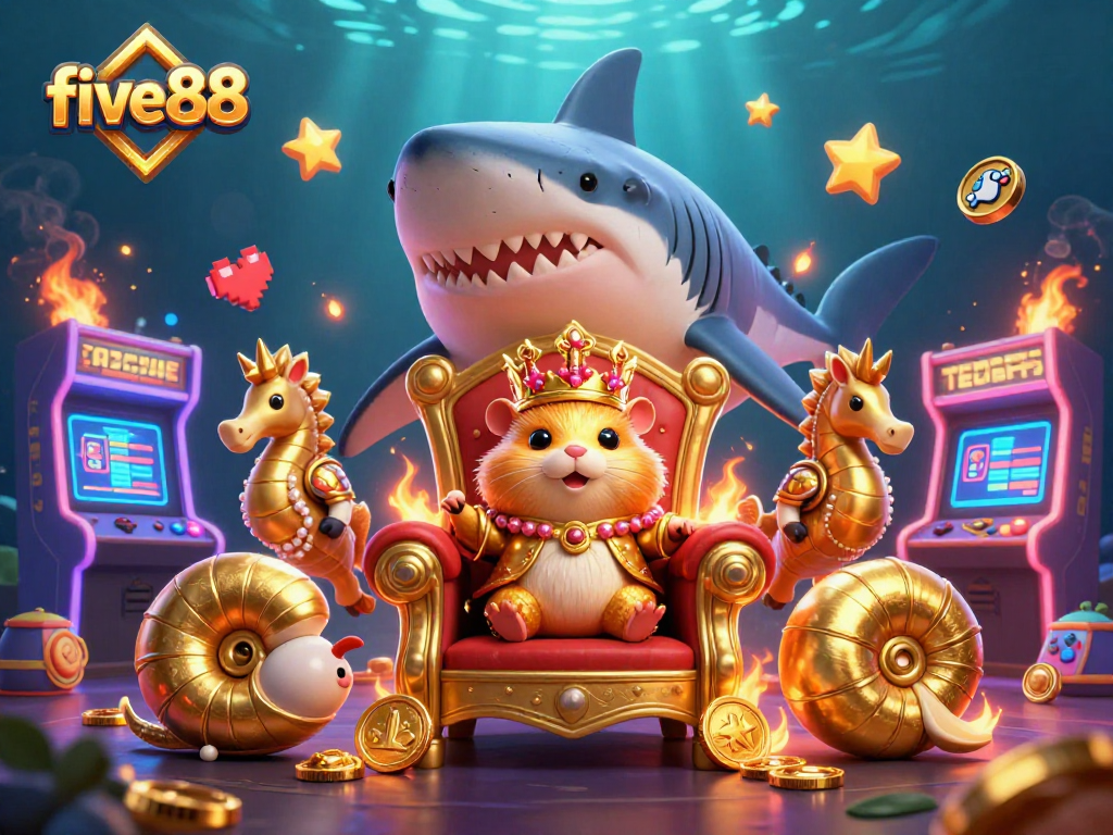 Engage in thrilling five88 casino adventures with the golden hamster king and royal guards.