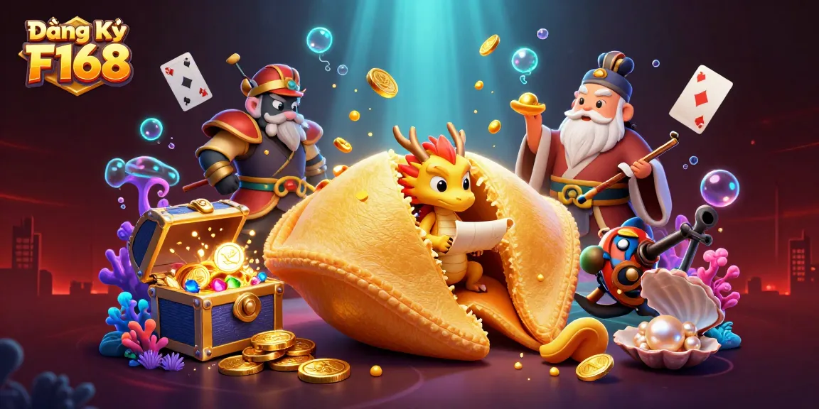Engage in the exciting world of Đăng Ký F168 with dynamic characters celebrating casino fortunes.