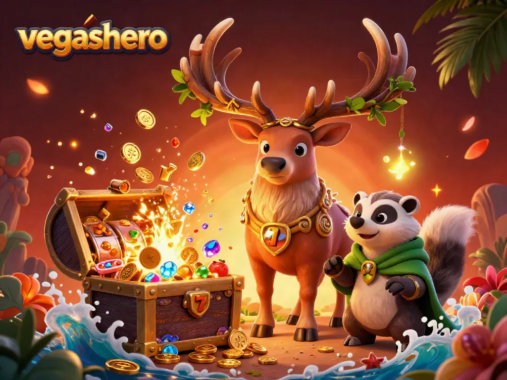 Unlock excitement with vegashero's thrilling 3D casino adventure featuring vibrant characters and action!