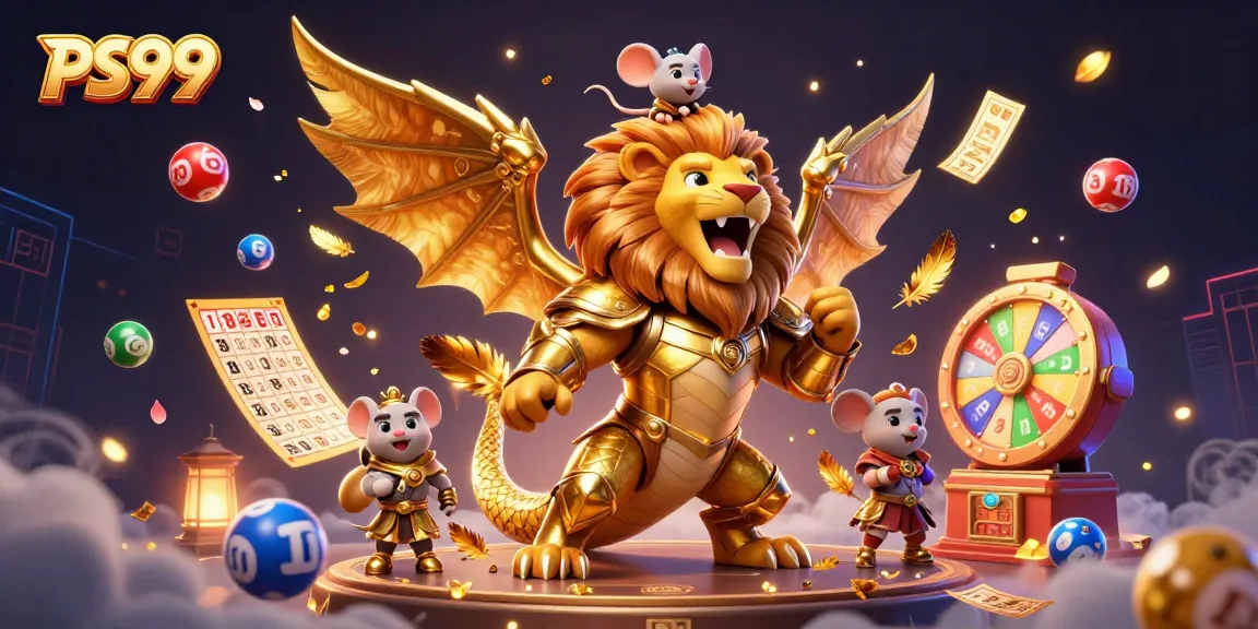 Experience thrilling games at PS99 with vibrant lottery elements and cartoon characters in action.