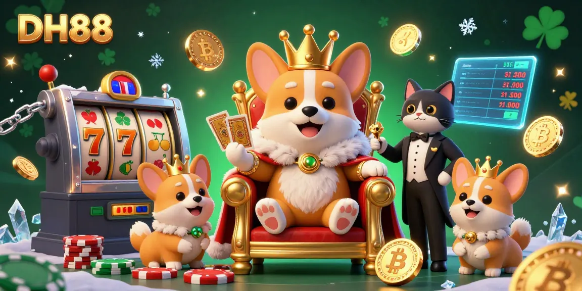 Experience exciting gaming opportunities at DH88 with a vibrant 3D illustration highlighting casino elements and characters.