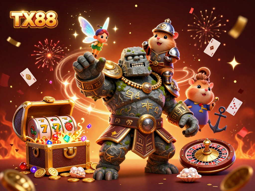 Experience the TX88 casino adventure with a magical golem & exciting game elements!
