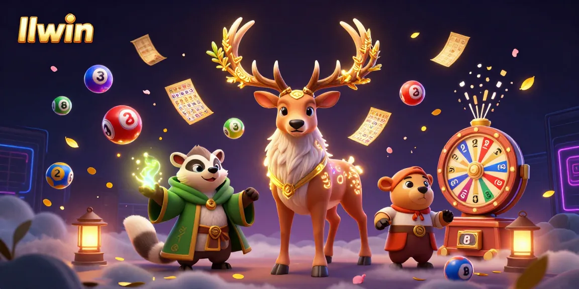 Experience gaming excitement with llwin's vibrant lottery scene, featuring dynamic spirit lights and colorful balls.