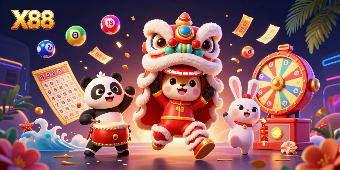 X88 offers dynamic gaming experiences with vibrant animated characters and colorful casino elements.