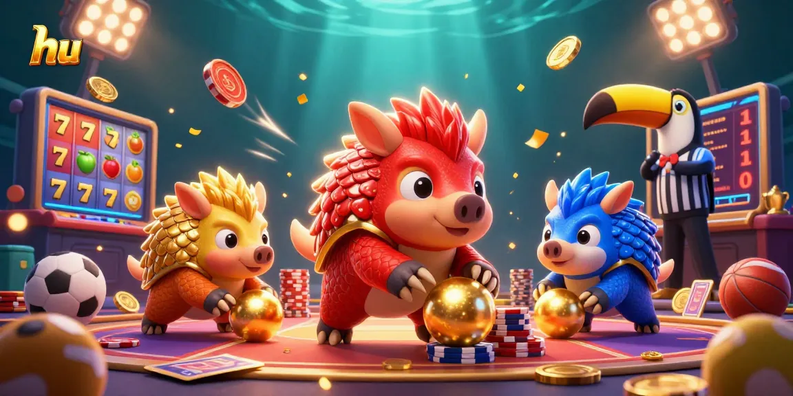 Engage in thrilling slots and casino action with hu's colorful pangolin showdown.