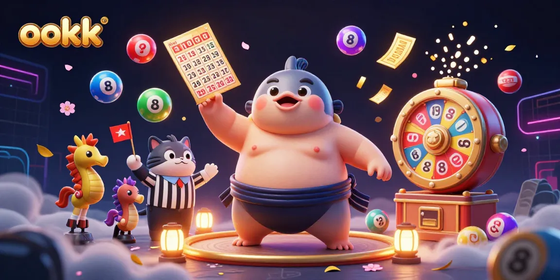 Join the exciting world of ookk, where vibrant lottery balls and energetic characters animate a lively gambling scene.