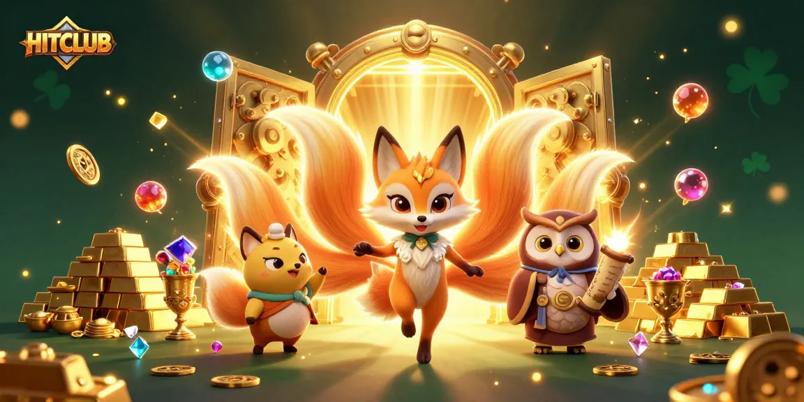 Experience thrilling wins at HITCLUB with a vibrant display of animated characters and rich casino elements.