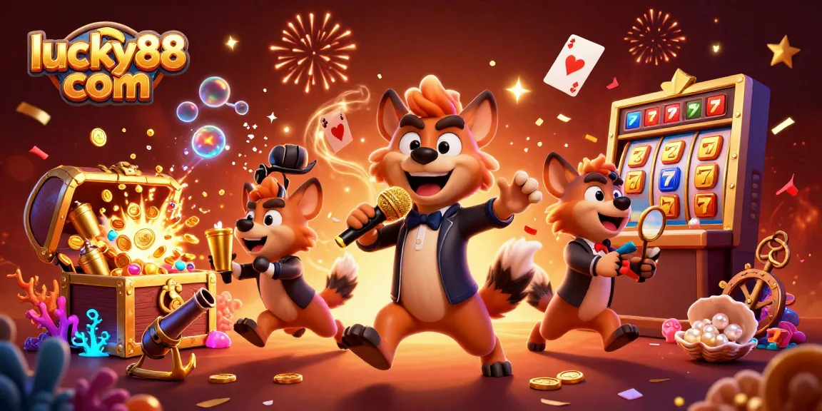 Join the fun with lucky88 com at a vibrant casino featuring lively hyenas in action.