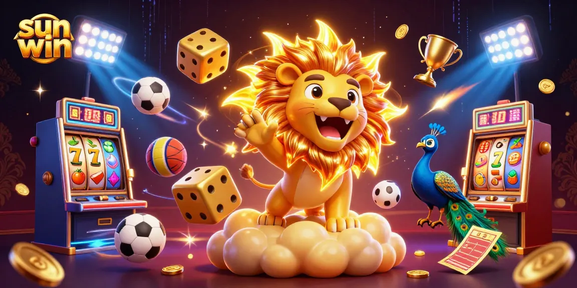 Experience thrills with Sun Win's enticing slots and jackpots, featuring the dynamic sun lion and golden dice.