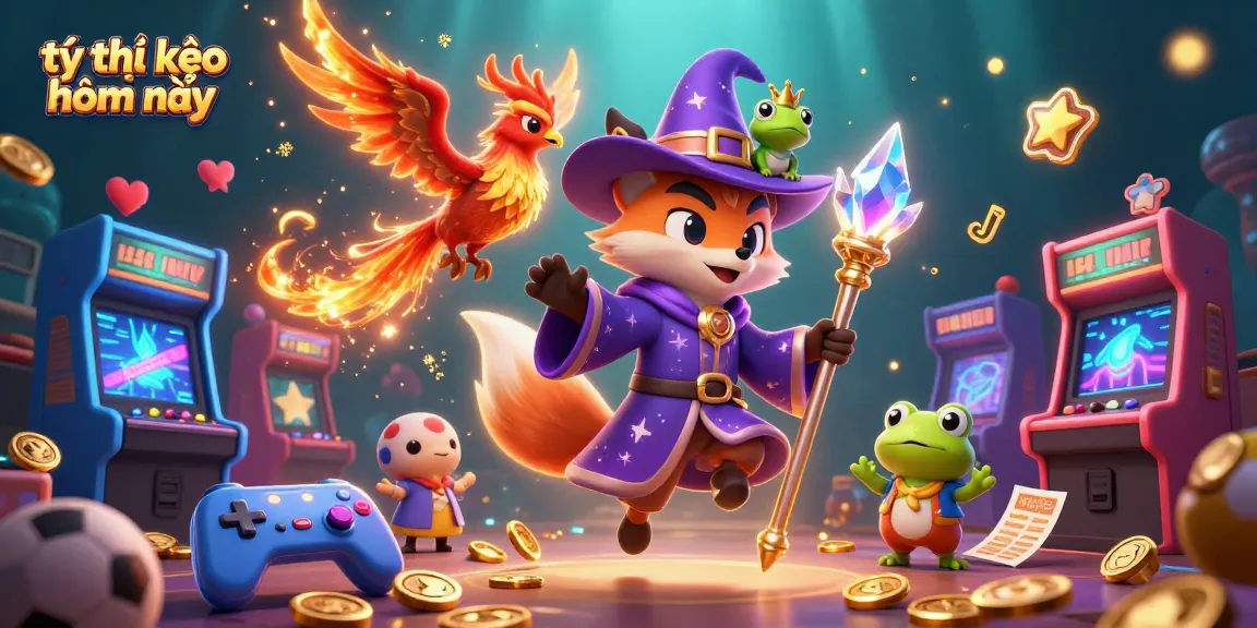 Bet on tỷ lệ kèo nhà cái hôm nay with captivating wizard fox and phoenix scene, showcasing sports betting elements.