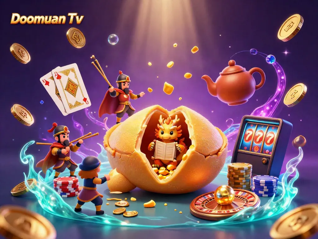 Doomuan Tv elevates your gaming with a vibrant scene of gambling excitement, featuring dynamic casino elements.