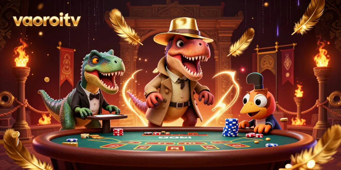 vaoroitv brings excitement to gambling with dynamic 3D velociraptor characters at the blackjack table.
