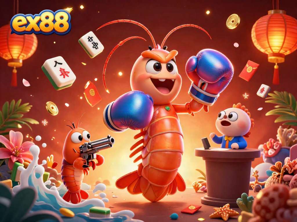 Experience thrilling games like ex88 with vibrant action featuring animated sea creatures and festive elements.