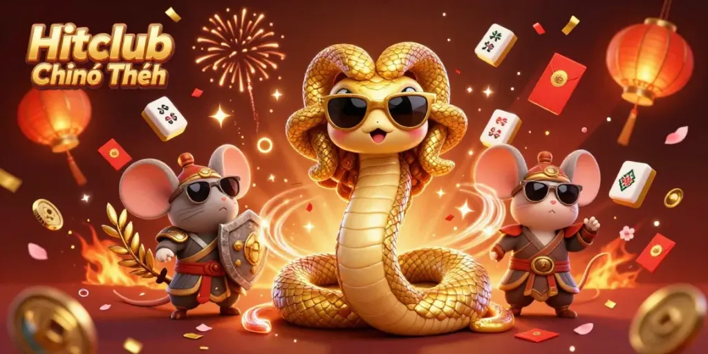 Engage in thrilling online gaming experiences with Hitclub Chính Thức, featuring lively characters and festive decorations.