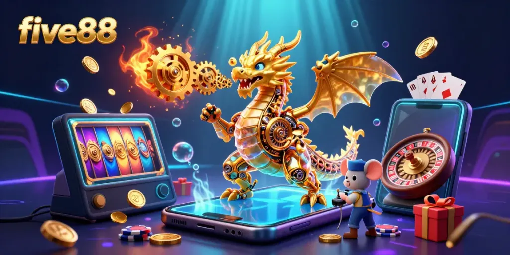 Experience five88's golden dragon and casino thrill with immersive slot action and radiant treasures.