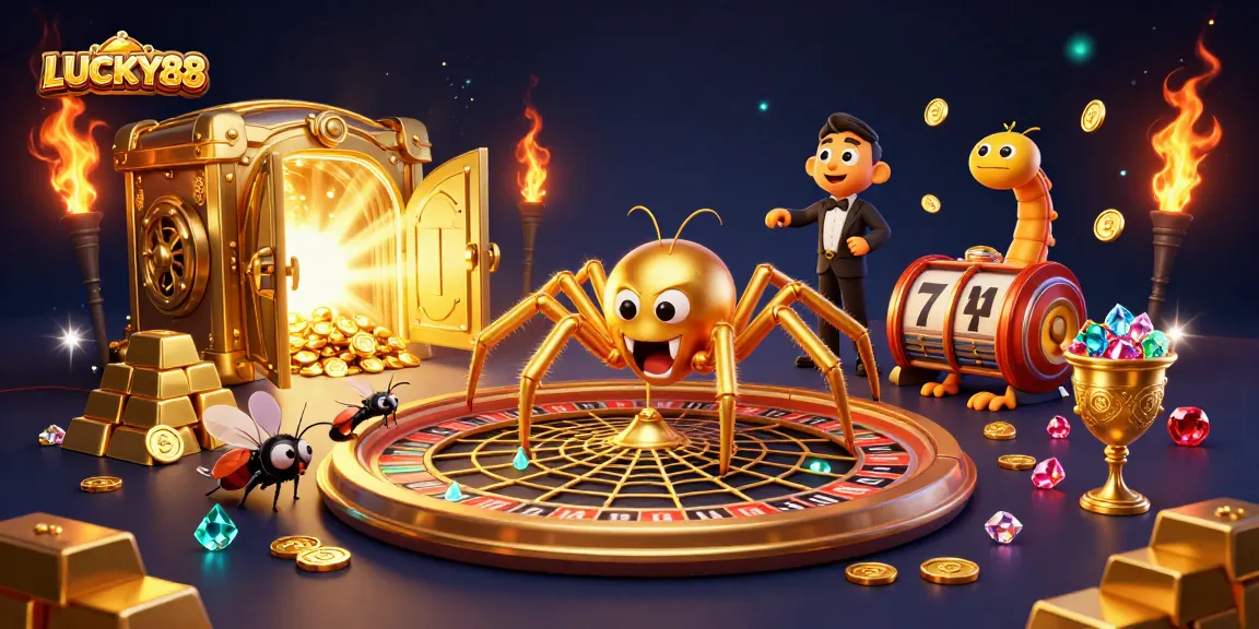 Experience thrilling gameplay with LUCKY88 as animated characters engage in a vibrant casino scene.