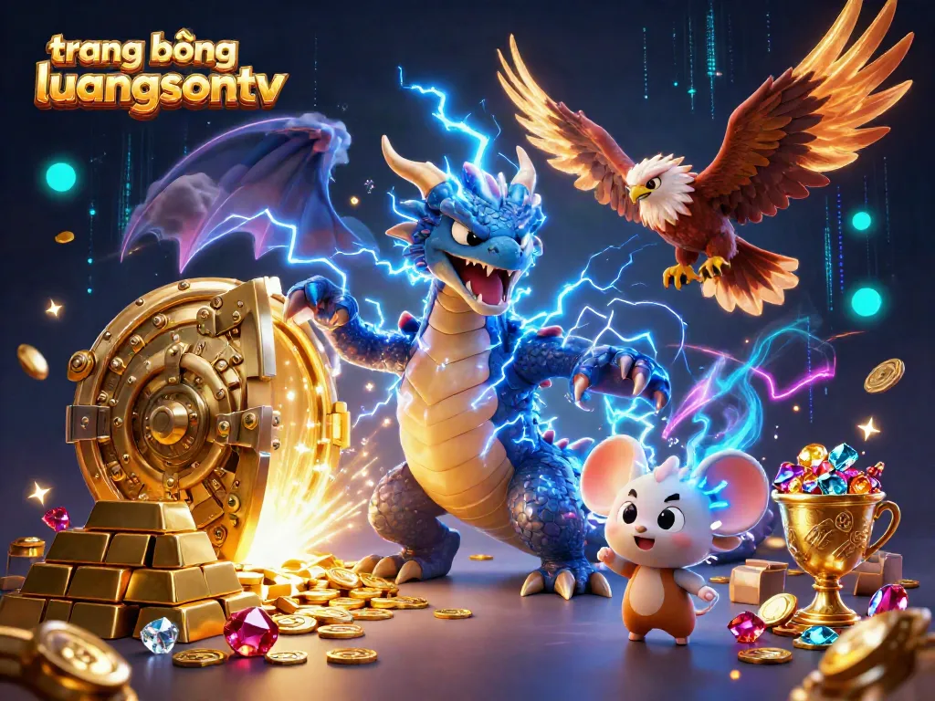 Experience thrilling gameplay with trang bóng luongsontv's vibrant 3D illustration depicting epic winnings and dynamic energy.