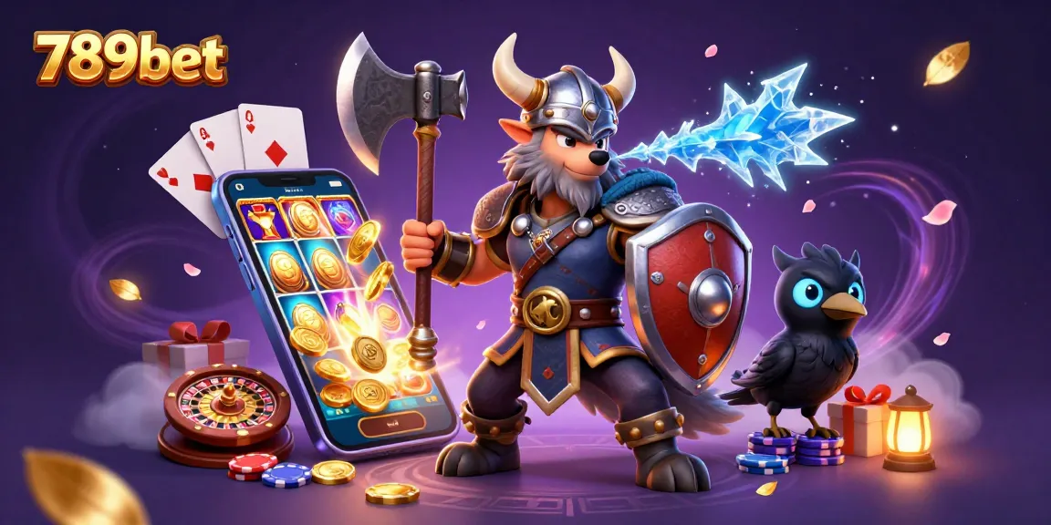 Play slots with 789bet and encounter 3D characters in a vibrant casino scene.