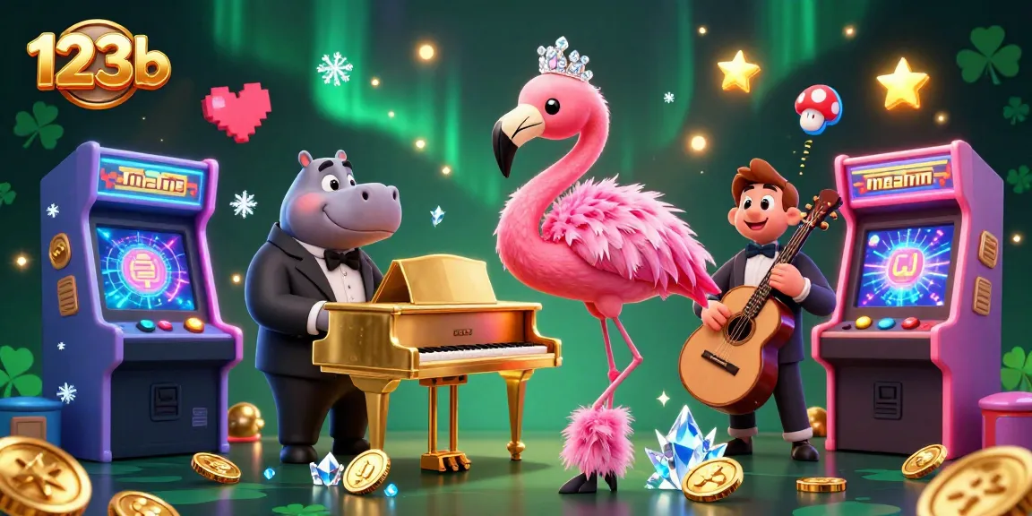 Engage with 123b's vibrant casino scene featuring lively characters and game elements.