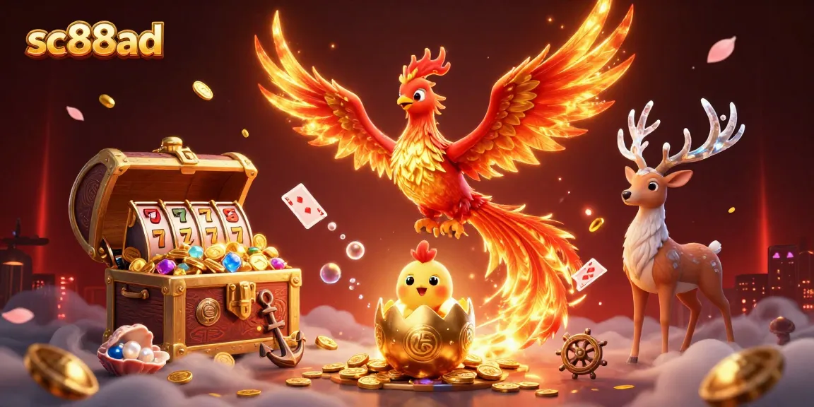 Experience the thrill of gameplay with sc88ad's vibrant casino illustration featuring a mythical phoenix.