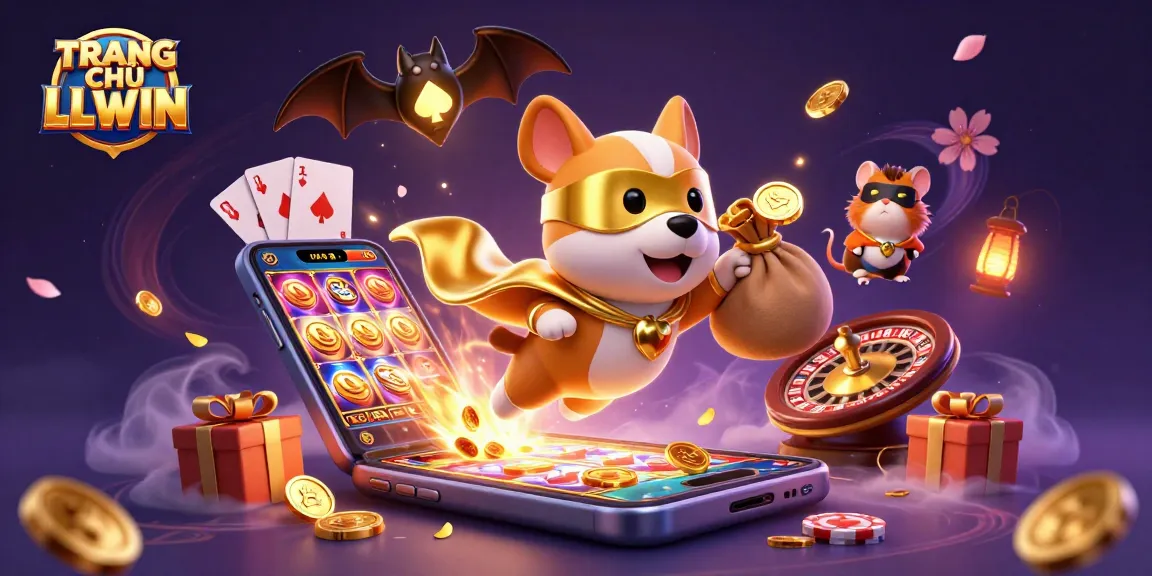 Experience the thrill of TRANG CHỦ LLWIN with our superhero dog in a vibrant casino adventure.
