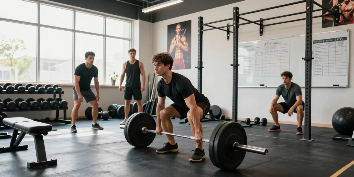 Prime Pharma Steroiden athlete lifting weights in a vibrant gym, showcasing strength and motivation.