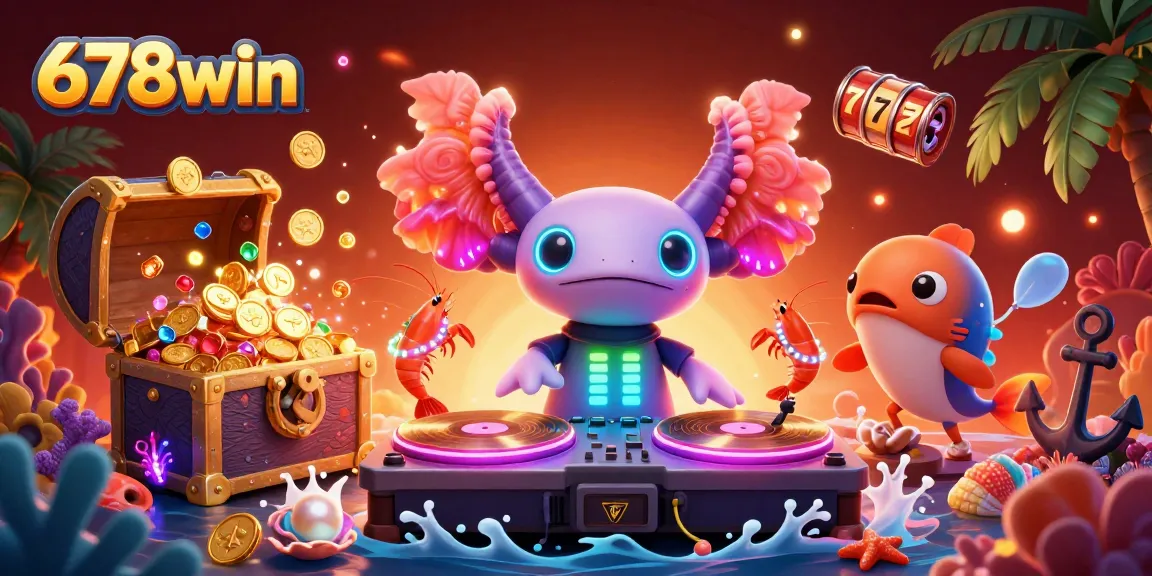 Experience excitement at 678win with a vibrant underwater casino scene featuring colorful characters and dynamic elements.