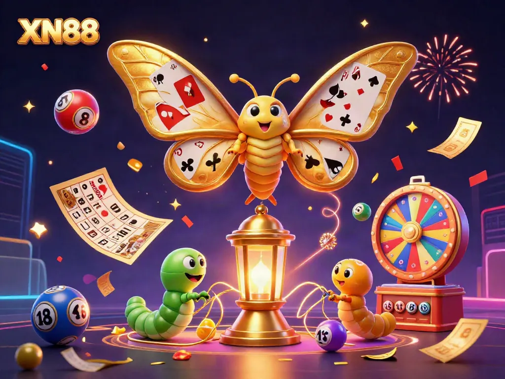 Experience thrilling gameplay with XN88 as colorful energy fills the casino scene.