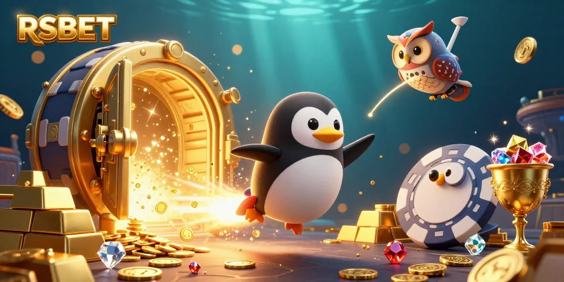 Experience lucrative adventures with RSBET as a golden penguin blasts to a casino space station!