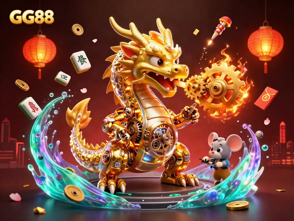 Bet with GG88 while enjoying a vibrant 3D casino fantasy scene filled with dynamic gaming elements.