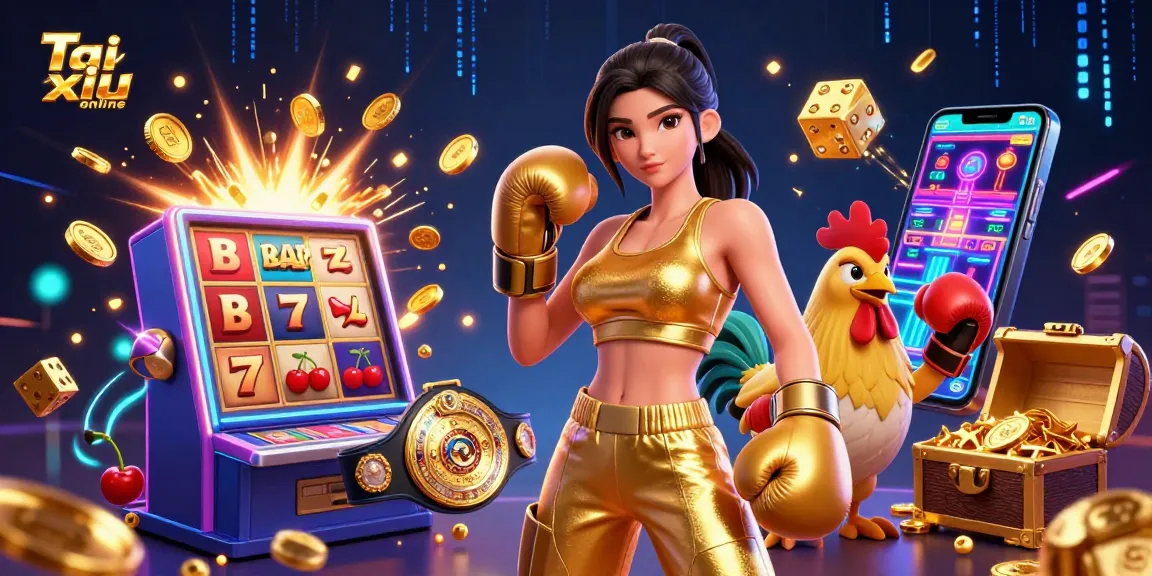 Experience the thrilling action of Tai xiu online with dynamic characters and casino elements.