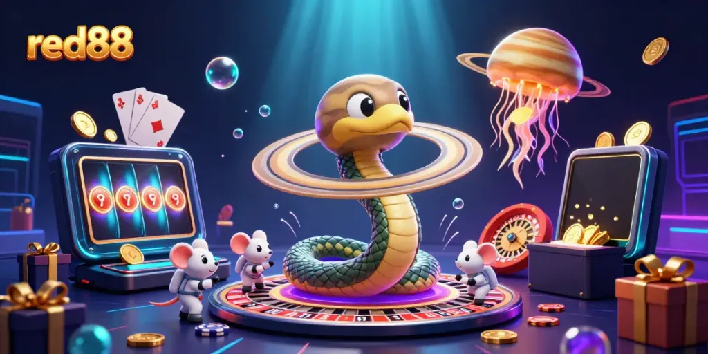 Experience exciting gaming at red88 with a cosmic roulette and mouse bets on vibrant rings.