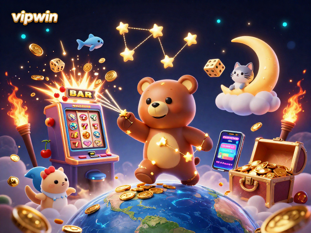 Join the fun at vipwin with an engaging jackpot scene full of casino action and vibrant characters.