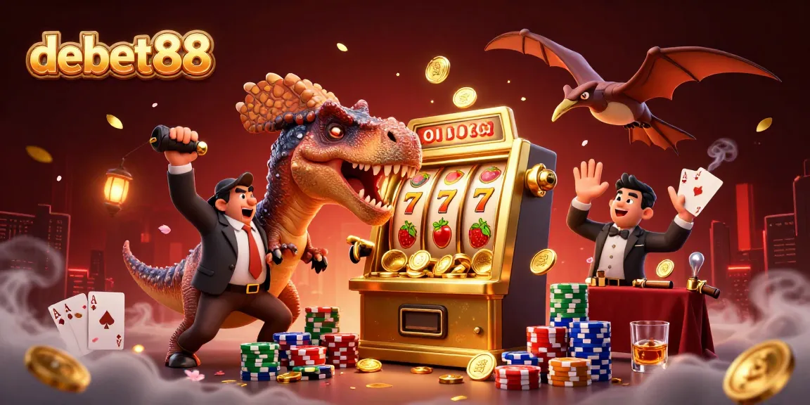 Catch golden coins with debet88 in an exciting casino showdown featuring dinosaurs!