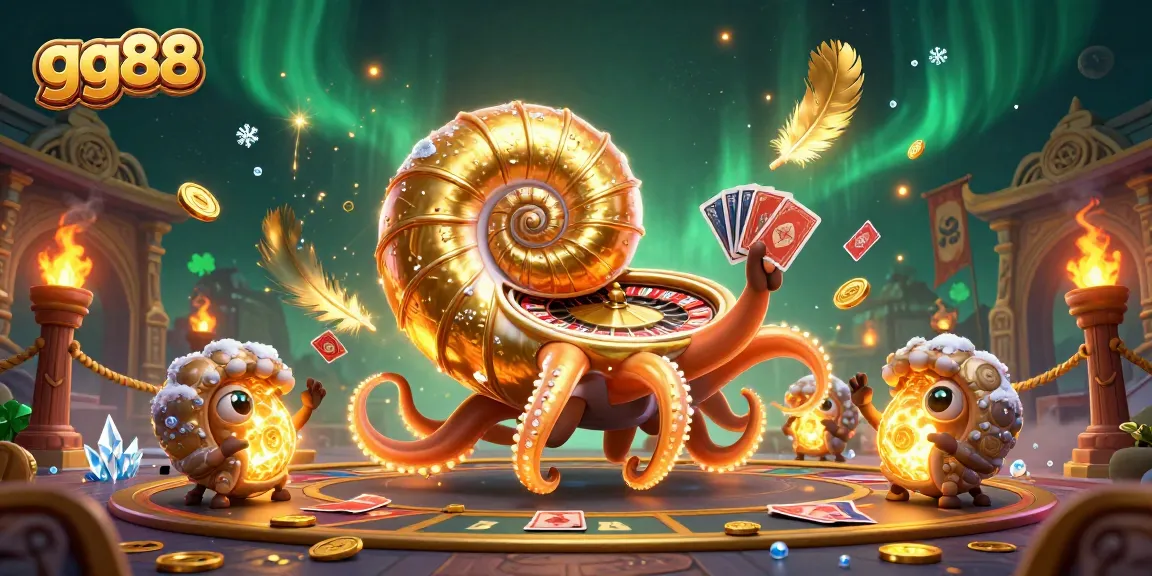 Engage with gg88 in this vibrant 3D casino scene filled with excitement and dynamic elements.