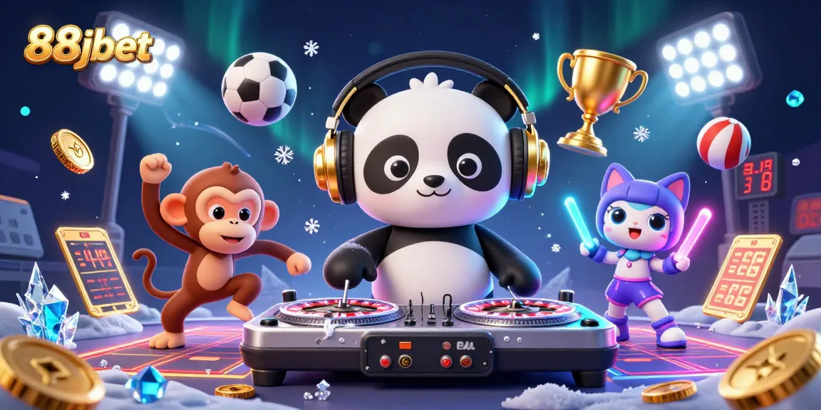 Experience thrilling gameplay at 88jbet with a vibrant 3D casino scene featuring lively characters.