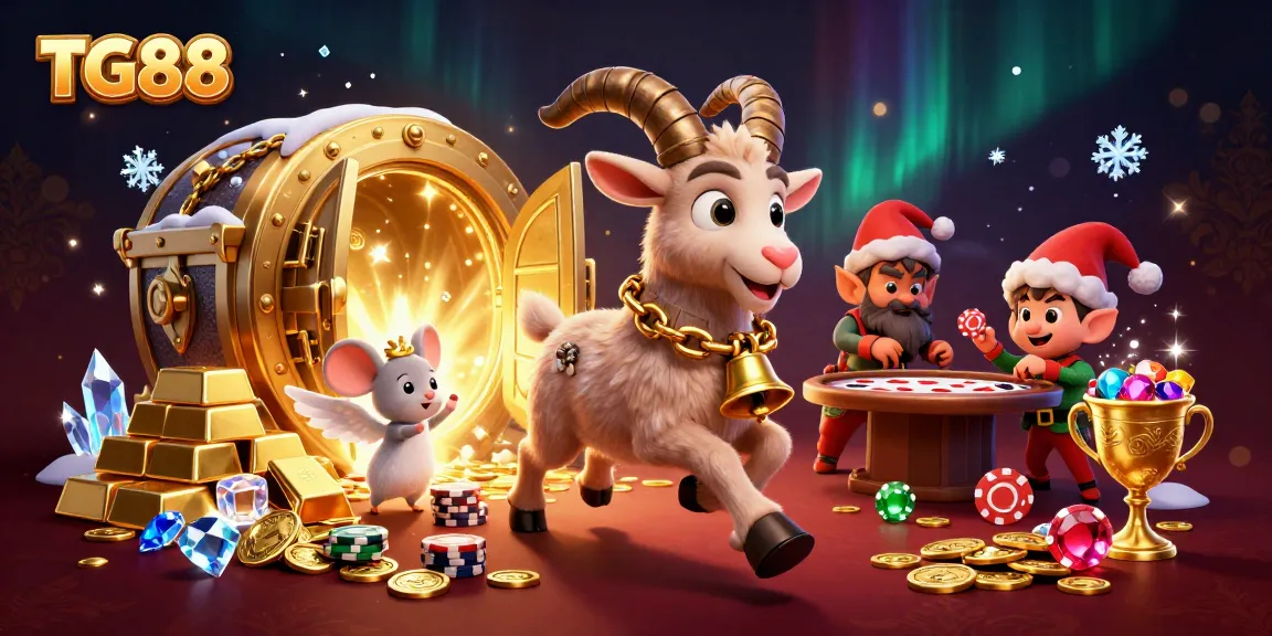 Experience the thrill of TG88 as Krampus and mischievous elves create a vibrant casino scene.