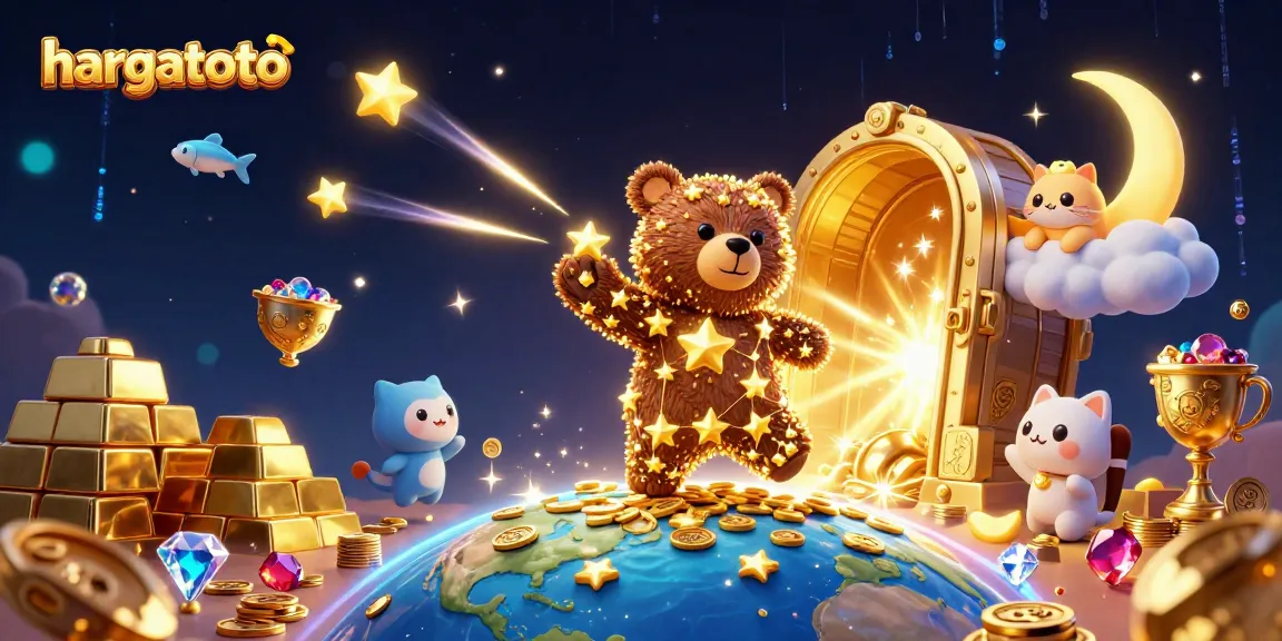 Experience hargatoto's thrilling slots amidst golden coins and cosmic companions