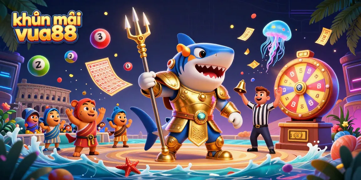 Participate in exciting khuyến mãi vua88 with a thrilling underwater casino scene featuring vibrant lottery elements.