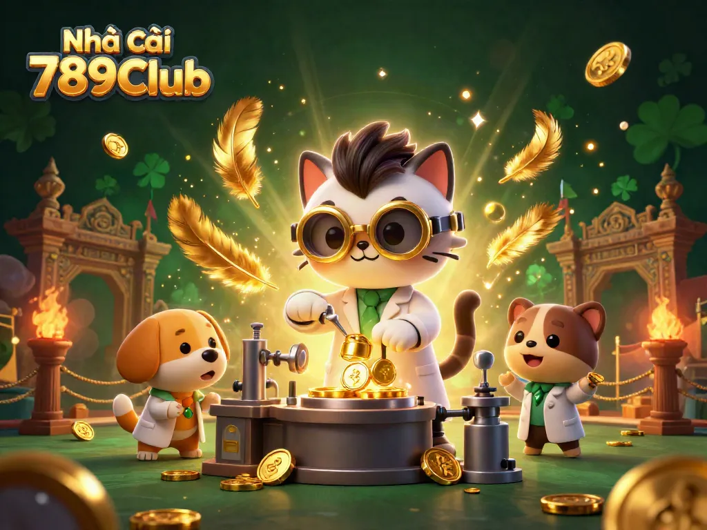 Engage in thrilling gameplay at Nhà cái 789Club, featuring dynamic 3D elements and glowing action.