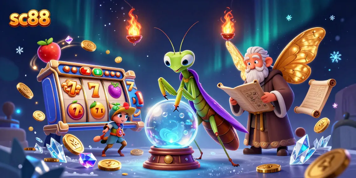 Engage with the vibrant sc88 world of slots, featuring a mystical fortune teller in a dynamic casino scene.