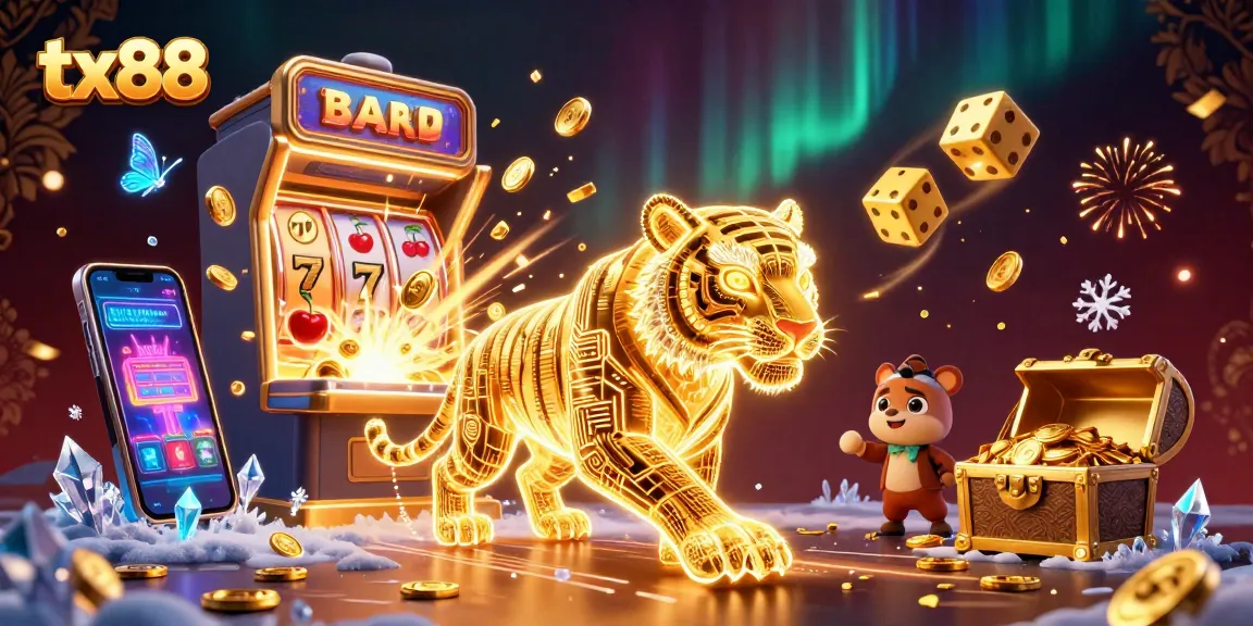 Experience the thrill of tx88's digital casino with an explosion of colors and vivid gaming elements.