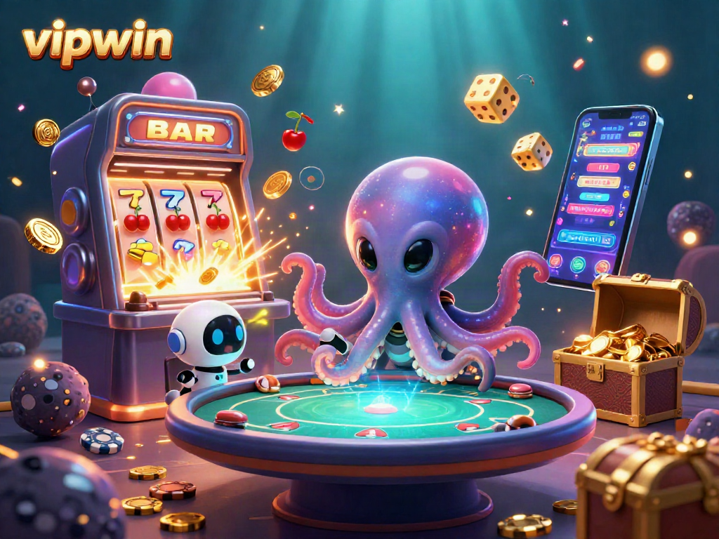 Engage in thrilling casino adventures with vipwin amidst vibrant gaming elements!
