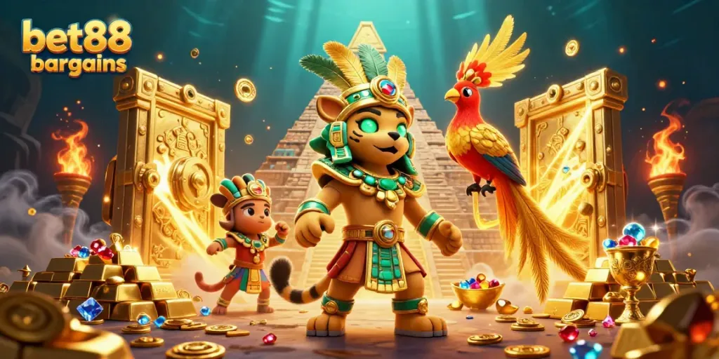 Experience thrilling gameplay at bet88 bargains with a lavish casino scene filled with treasures and excitement.