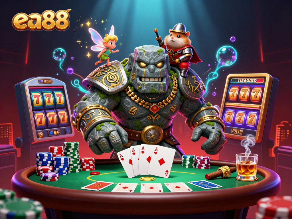 ea88 players enjoy an immersive casino experience with vibrant 3D characters and gaming elements