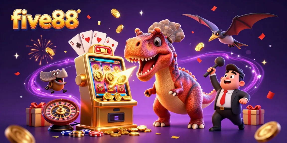 Experience excitement as five88 slots jackpot erupts in a vivid casino adventure scene.