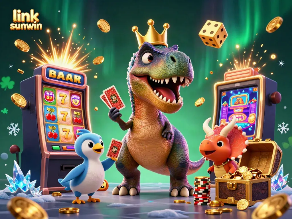Win exciting rewards with the link sunwin app featuring vibrant casino characters and games.
